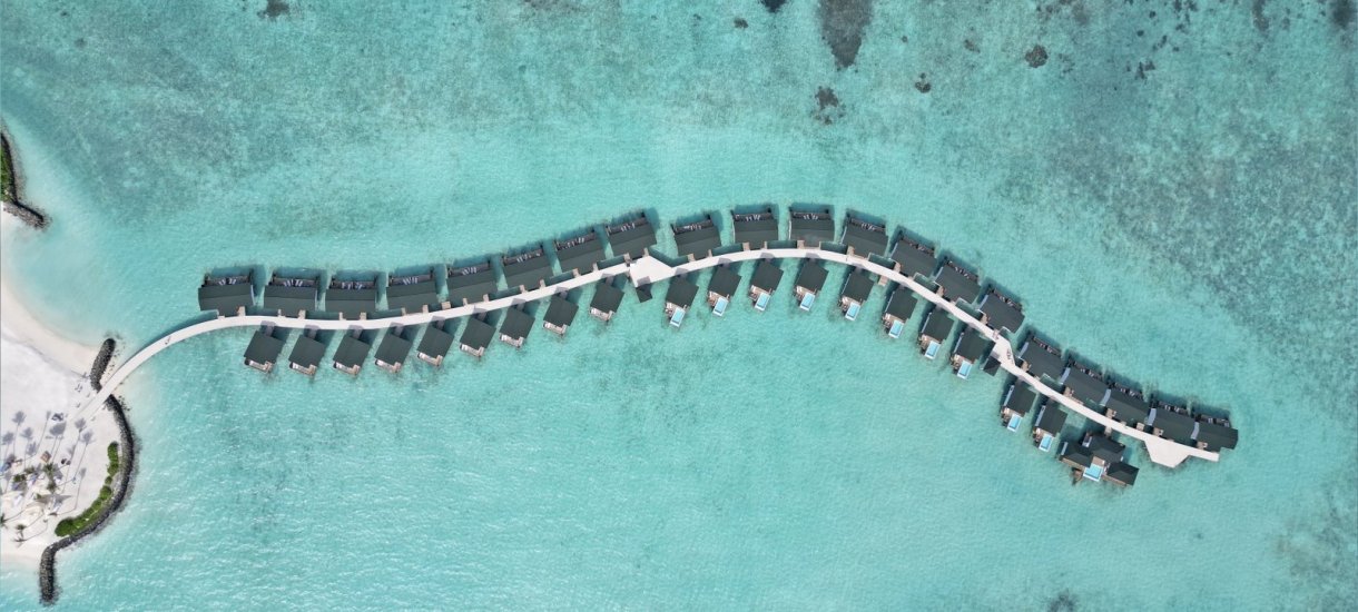 Joy Island aerial Lagoon Villas and suites