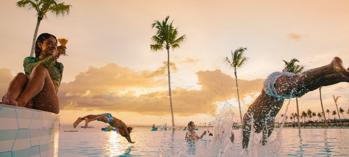Joy Island main pool and rainbow bar