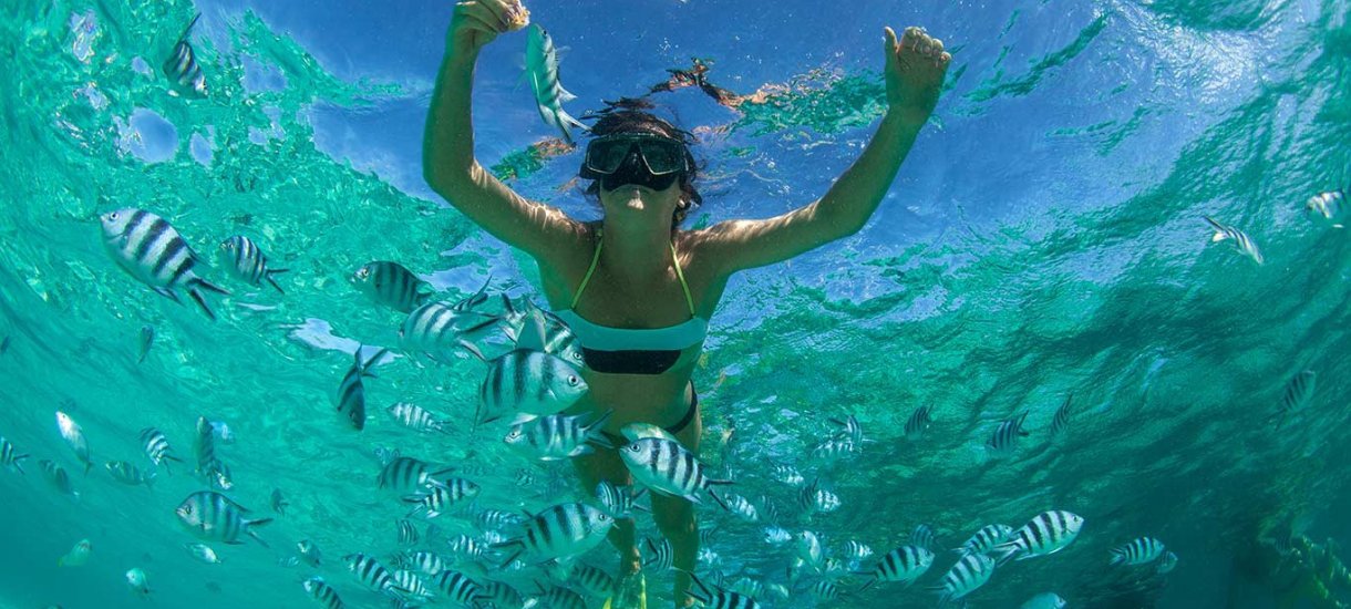 Shanti Maurice snorkelling