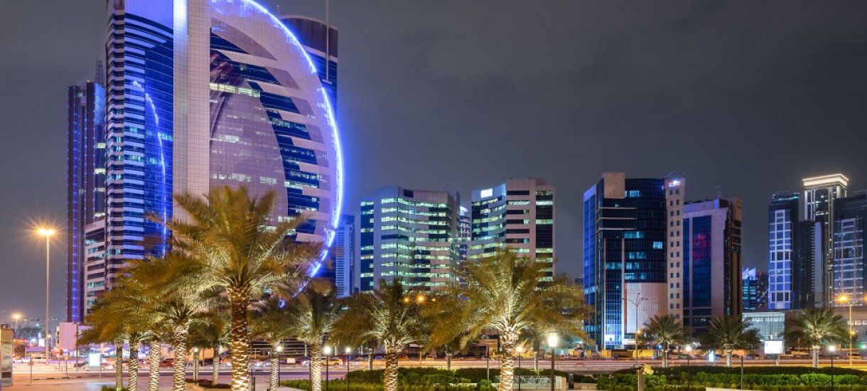Dohan yövalaistus Night skyline, Doha
